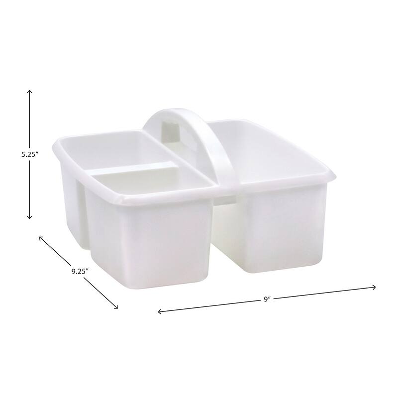 Teacher Created Resources White Plastic Storage Caddy, Pack of 6