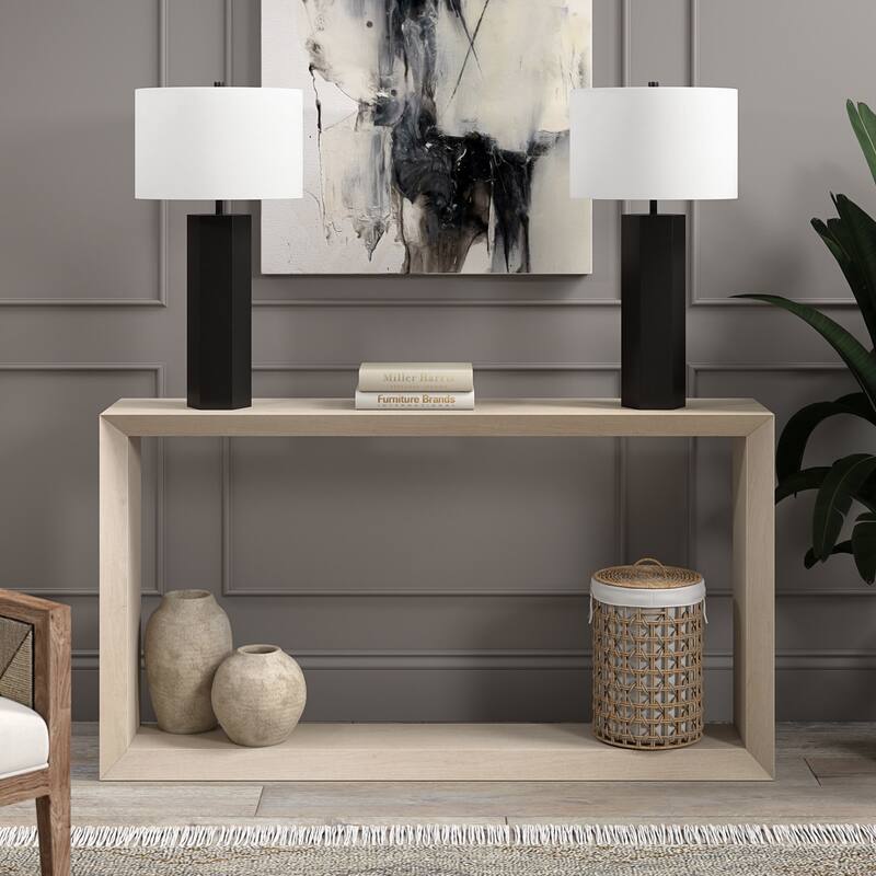 Warren 27.25" Tall Table Lamp with Fabric Shade - 27.5" Tall