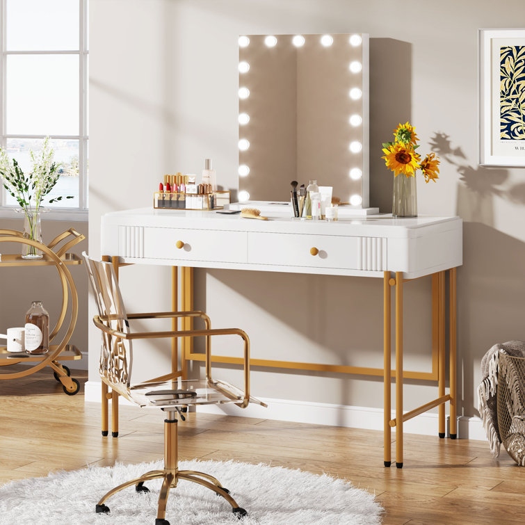 Gold online vanity desk