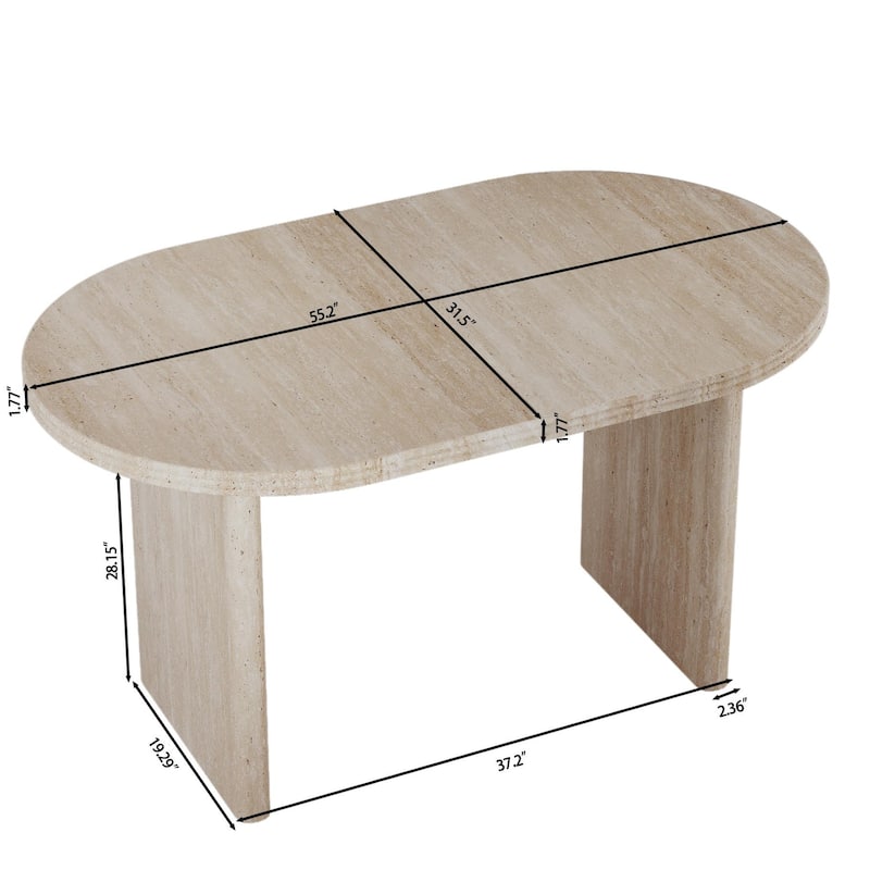 55.12"-70.87"Modern Extendable Dining Table With Removable Extension Leaves, Suitable For Dining Rooms, Kitchens