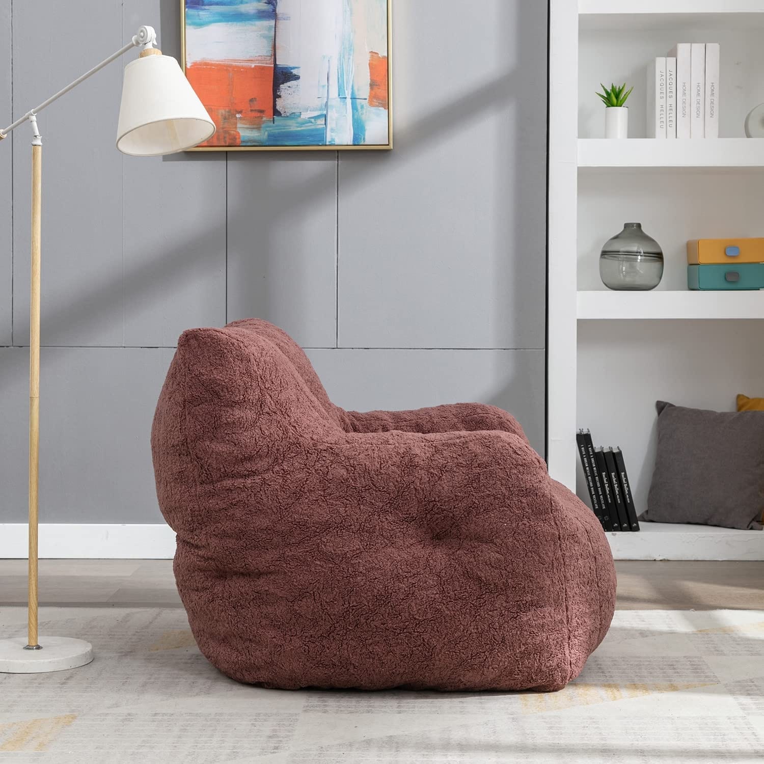 Lazy Sofa Teddy Fabric Bean Bag Chairs for Adults Kids Modern