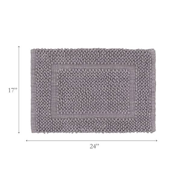 dimension image slide 22 of 30, Sophie Border Ultra-plush Chenille Non-Slip Cotton Bath Mat