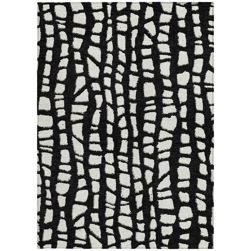 HomeRoots Abstract Transitional Rectangle Outdoor Rug