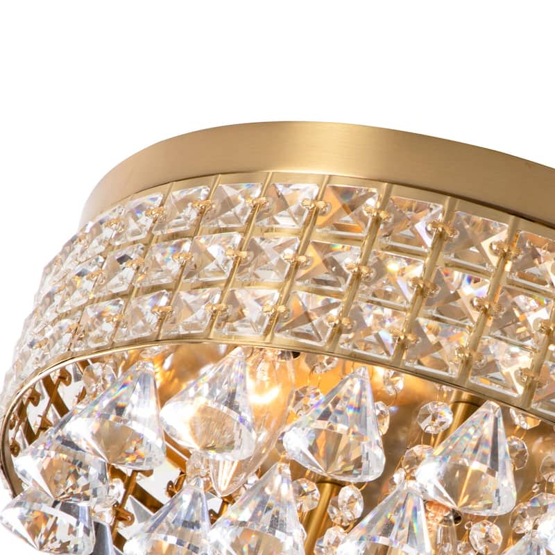 Maxax 4 - Light 15'' Crystal Metal Flush Mount