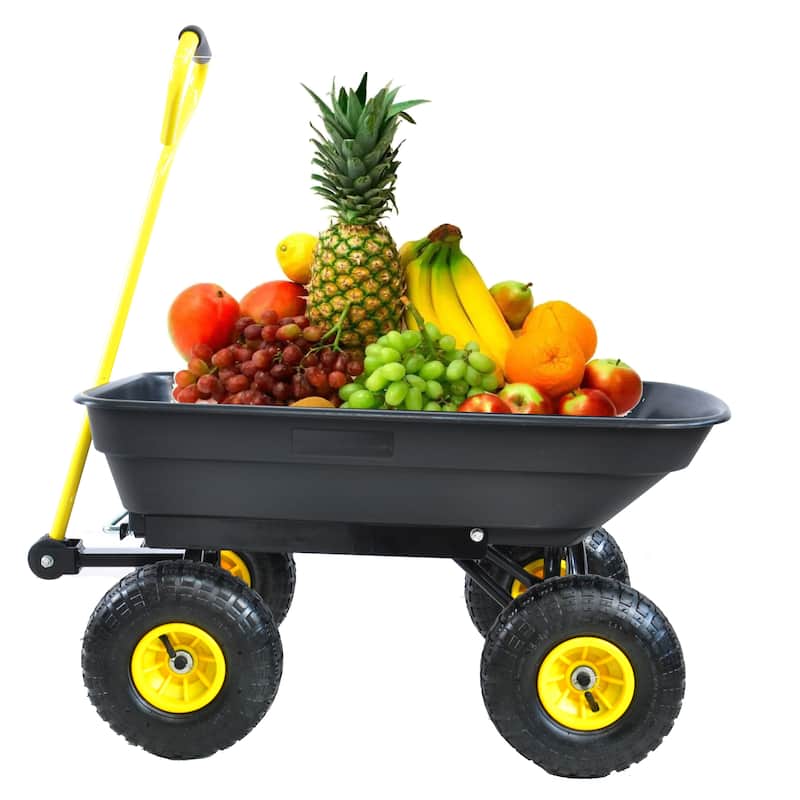 Folding car Poly Garden dump truck with steel frame 75 liter truck body