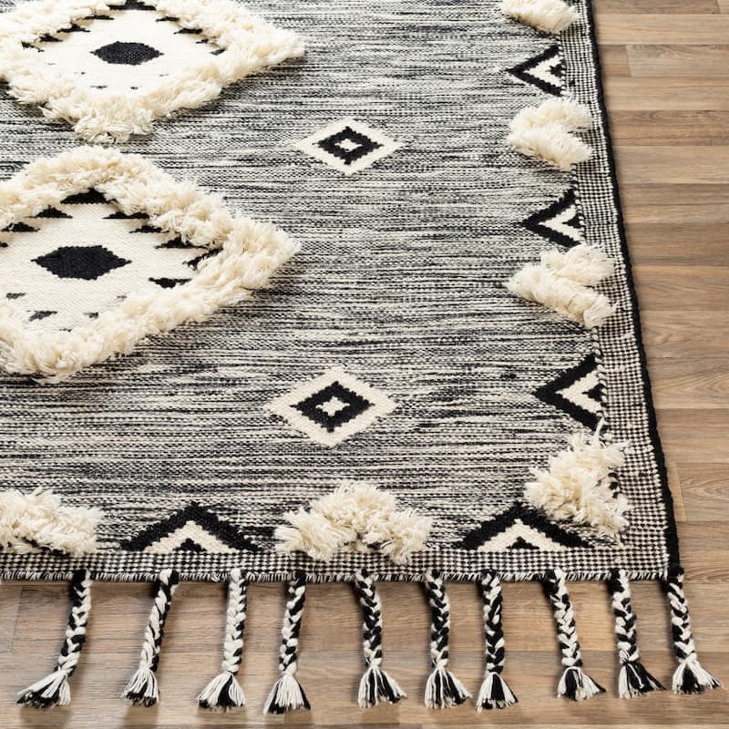 Artistic Weavers Saguaro Handmade Wool Boho Textured Area Rug - 2' x 3' - Black
