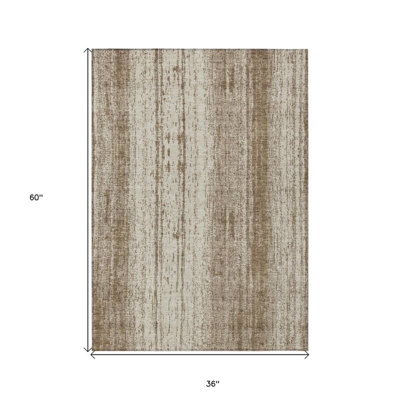 HomeRoots Striped Transitional Rectangle Outdoor Rug