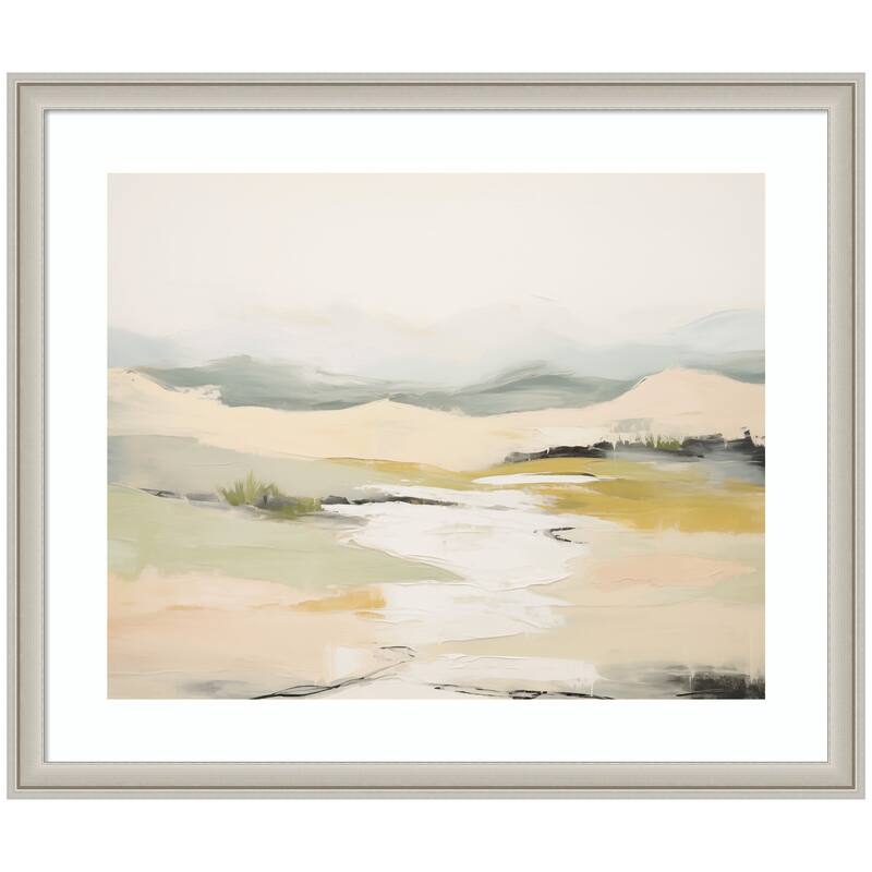 Kate and Laurel Tranquil Landscape No. 1 by Amy Lighthall Framed Wall Art Print - 26 x 22 - Silver
