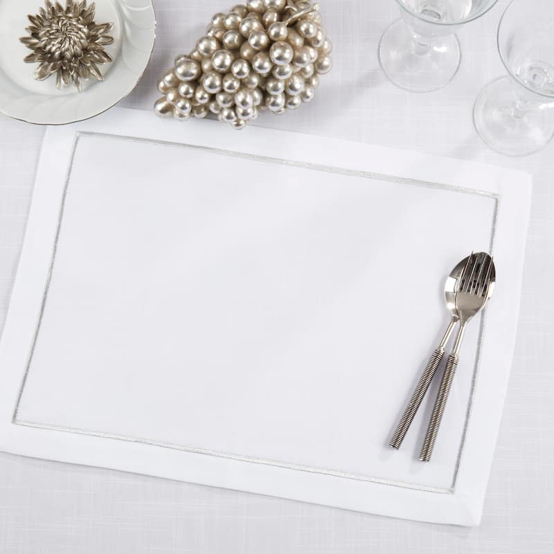 Embroidered Line Design Placemat (Set of 4) - 14"x20"
