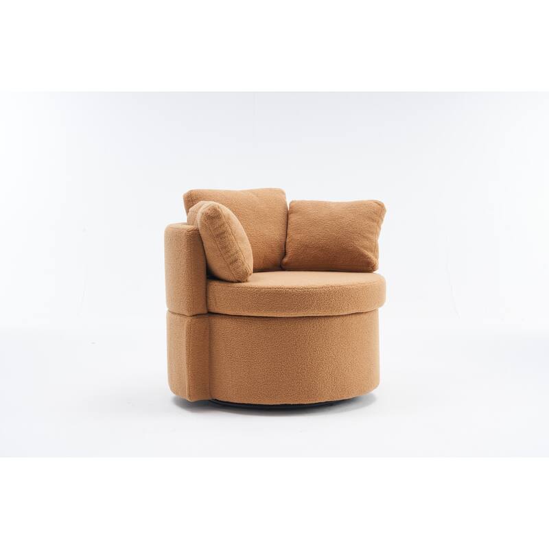 31.5" Swivel Barrel Chair with Storage