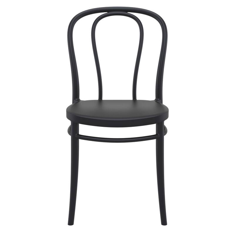 33.5" Black Stackable Patio Armless Dining Chair