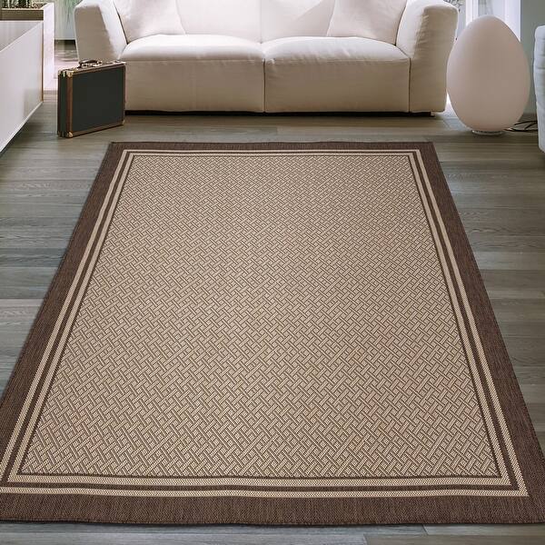 Ottomanson 5-ft x 7-ft Black Rectangular Indoor or Outdoor