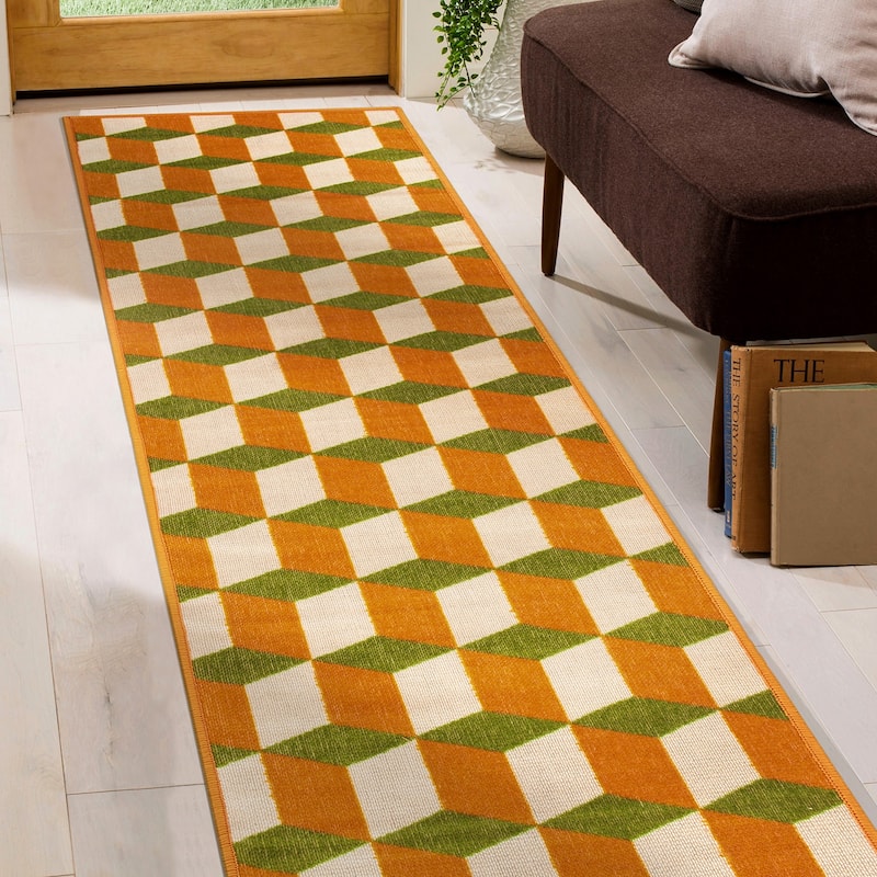 Contemporary Geometric Flatweave Indoor/Outdoor Area Rug