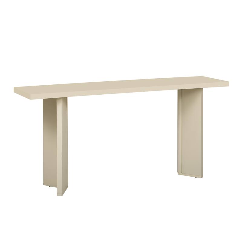 Stylish Console Table with Pine Veneer and Geometric Legs