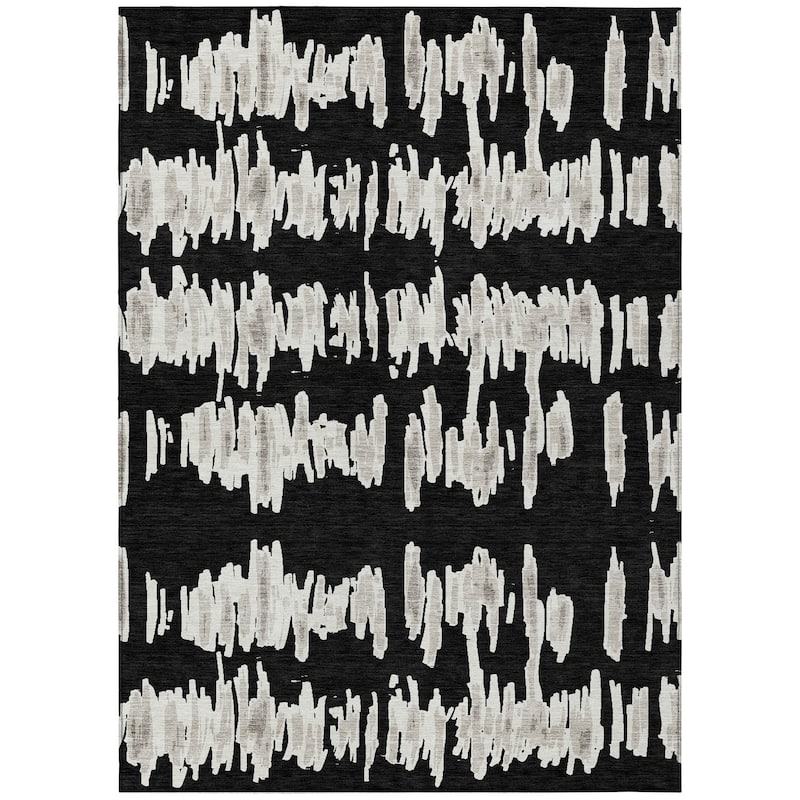 Machine Washable Indoor/ Outdoor Chantille Abstract Contemporary Rug