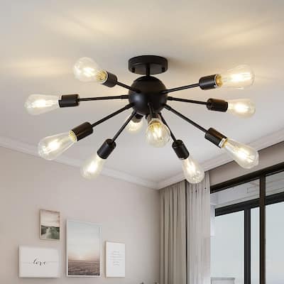 Deyidn 10-Light Black Chandeliers Modern