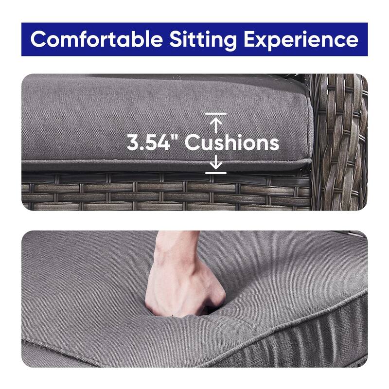 Gymojoy Stylish Patio Loveseat 2 Seat Sofa with Water-Resistant Olefin Cushions