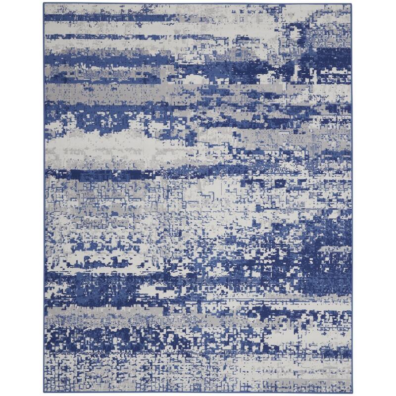 Power Loomed Distressed Abstract Modern Non Skid Stain Resistant Area Rug