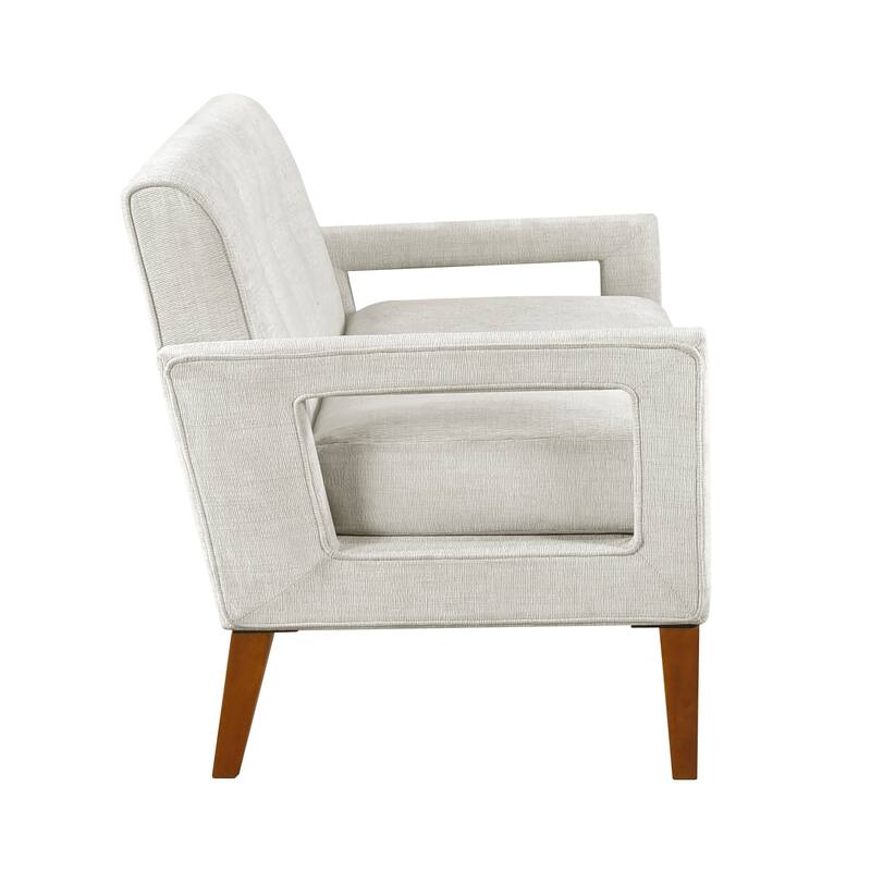 Modern Living Room Furniture Loveseat Gray Chenille Upholstery Pocket Coils Solid Wood Legs Furniture 1Pc