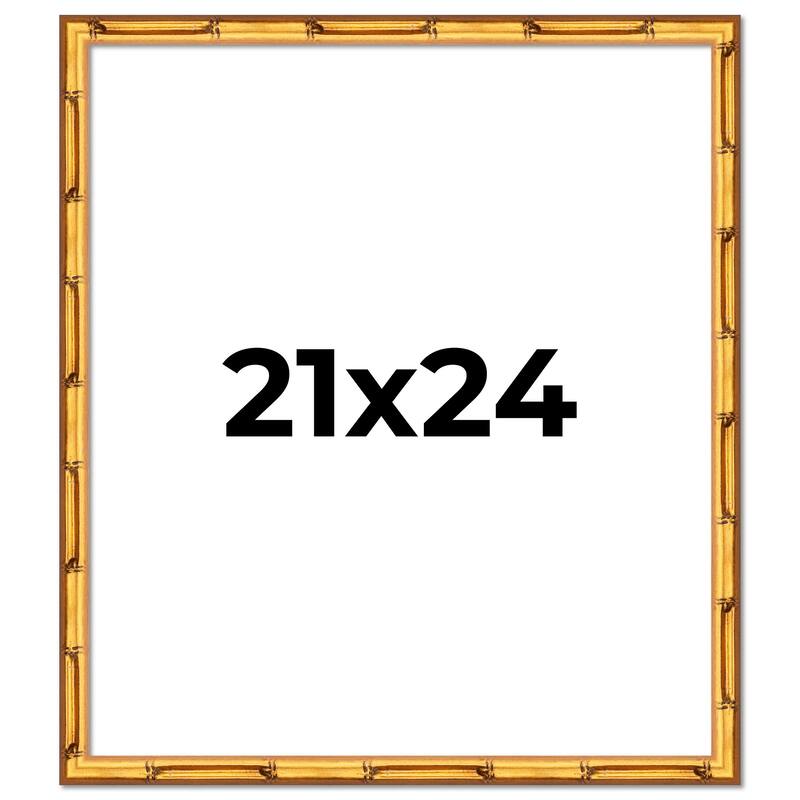 21x24 Frame Gold Bamboo Picture Frame Modern Photo Frame Includes UV Acrylic Shatter Guard Front Acid Free Foam Backing Board
