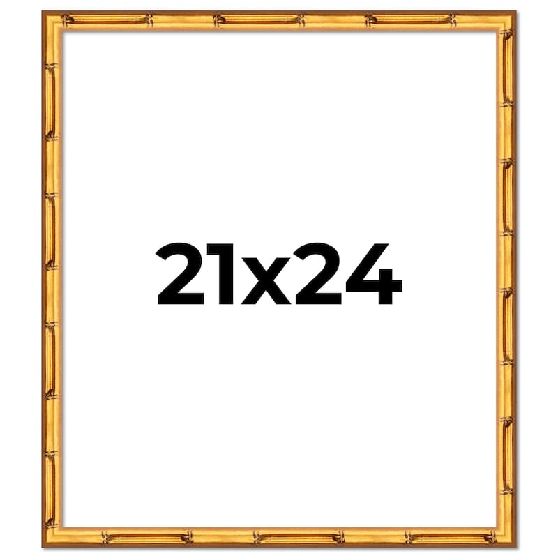 21x24 Frame Gold Bamboo Solid Wood Picture Frame | 1 Inch Moulding
