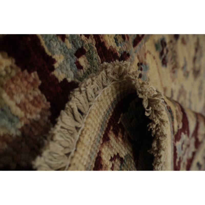 Hand Knotted Oriental 100% Wool Carpet Traditional Floral Beige & Ivories Chobi-Peshawar Area Rug - 2' 10'' X 1' 11''