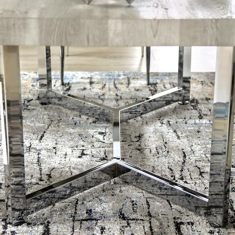 Lemm Contemporary Grey Metal 5-Piece Dining Table Setby Furniture of America