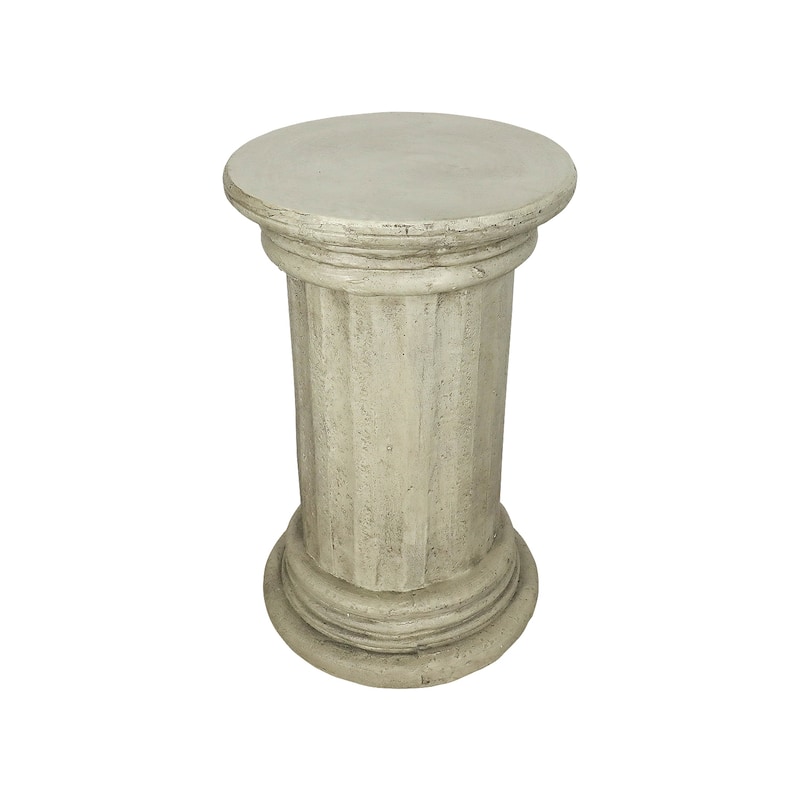 Unique Outdoor Concrete Side Table, Modern Pillar End Table for Home