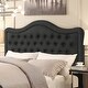 preview thumbnail 10 of 13, Moser Bay Olivia Linen Waved Top Upholstery Button-tufted Panel Bed with Tall Footboard