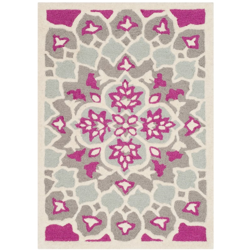 SAFAVIEH Handmade Bellagio Ronak Modern Oriental Wool Rug - 2' x 3' - Grey/Ivory