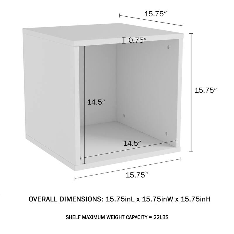 Lavish Home Contemporary Stackable Modular Cube End Table (White)