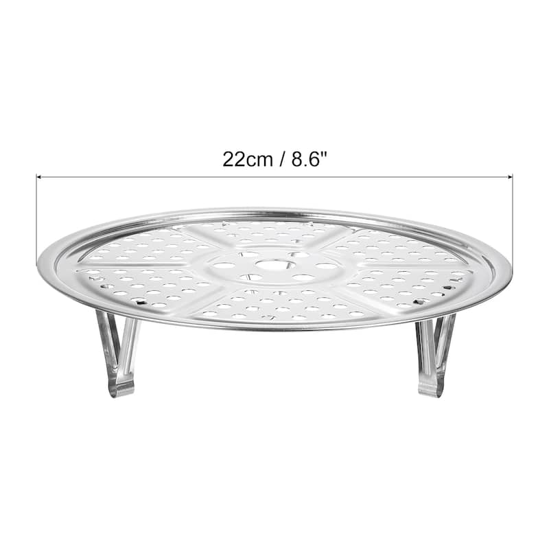 Stainless Steel Steamer Rack Insert Stock Pot Steaming Tray - Silver-3pcs - 8.6"