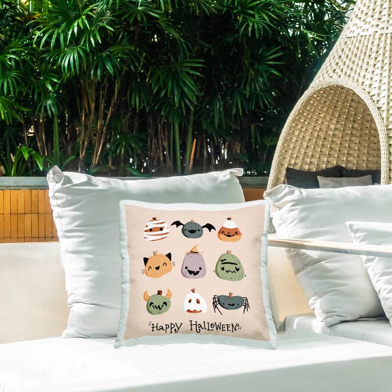Stupell Cute Halloween Costume Pumpkins Printed Outdoor Throw Pillow Design by Sarah Hickman