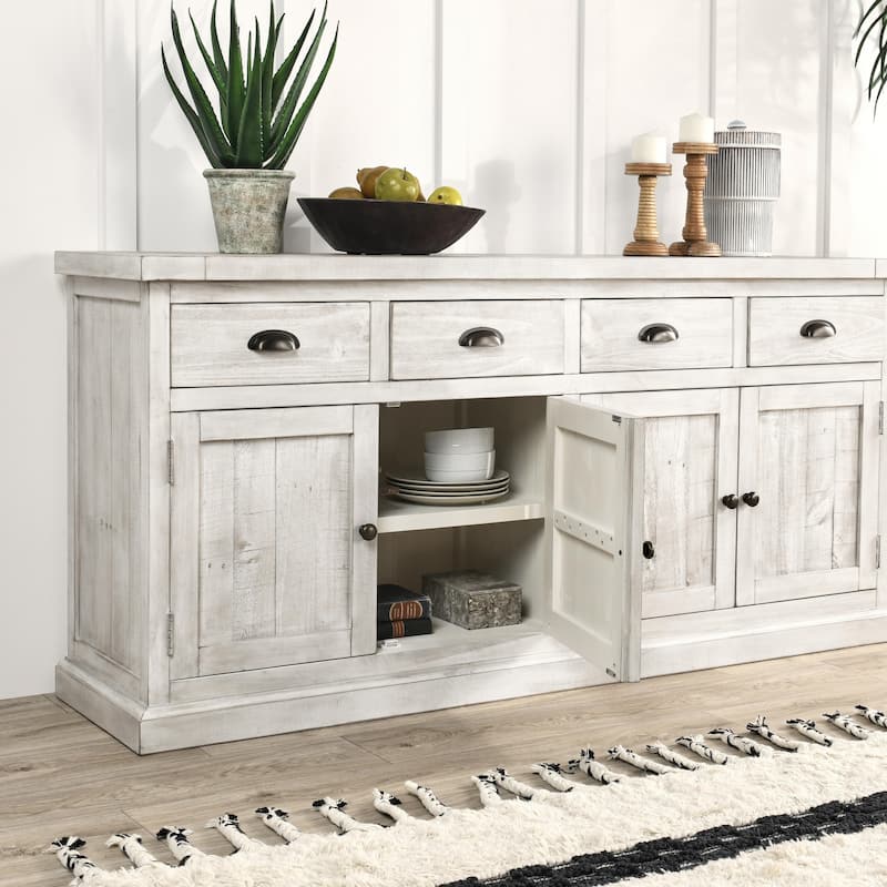 Kasey 4-Drawer 4-Door Sideboard in Nordic Ivory by Kosas Home