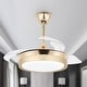 preview thumbnail 4 of 38, 36" Modern Retractable Ceiling Fan with Led Light, 6-Speed Reversible Ceiling Fan with Remote - 36 French Gold