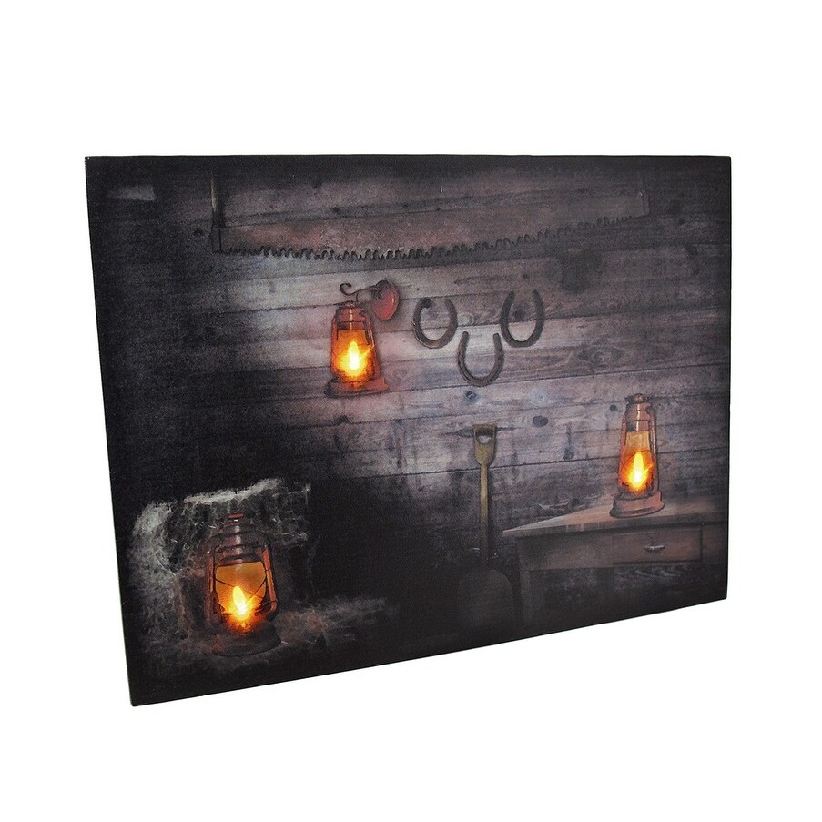 lighted hanging lanterns