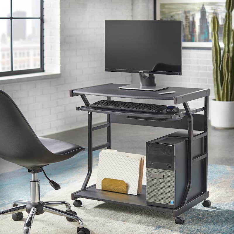 Porch & Den Florica Rolling Computer Desk Cart
