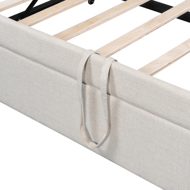 Twin Upholstered Daybed with Pop-Up Trundle, USB Charging Ports, Convertible Sofa Bed