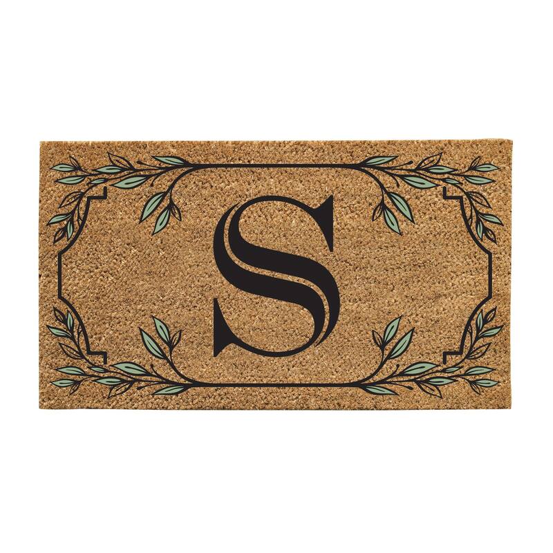 28 in. x 16 in. Monogram Coir Mat, Letter "S"