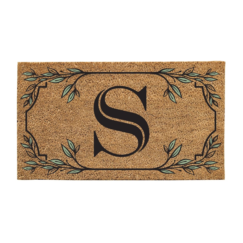 28 in. x 16 in. Monogram Coir Mat, Letter "S"