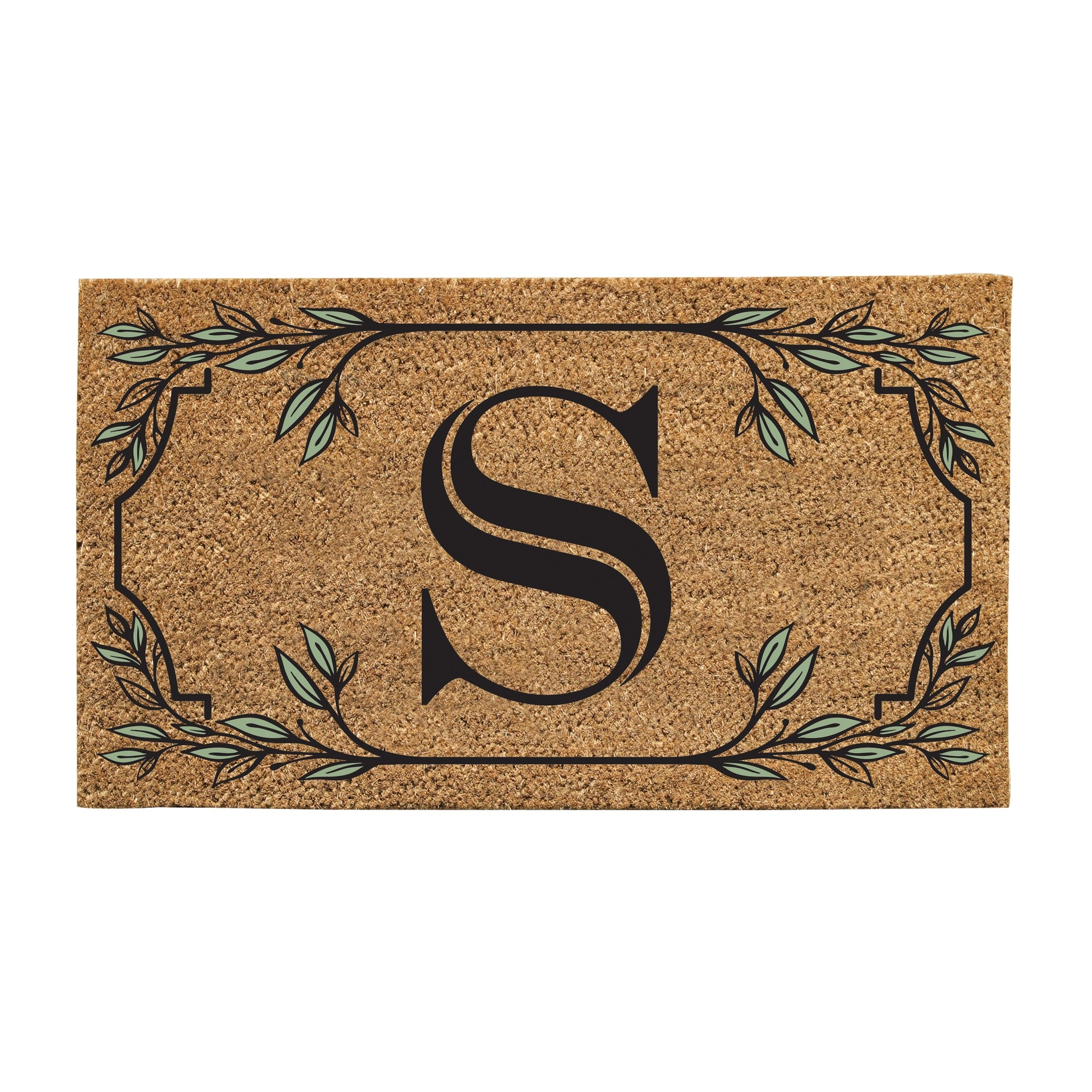 28 in. x 16 in. Monogram Coir Mat, Letter "S"
