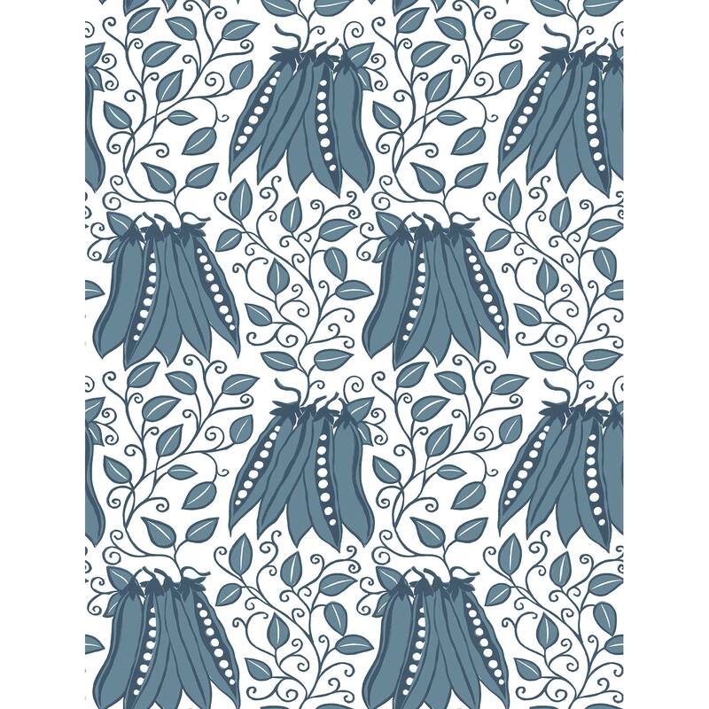 A-Street Prints Peas in a Pod Teal Garden Wallpaper