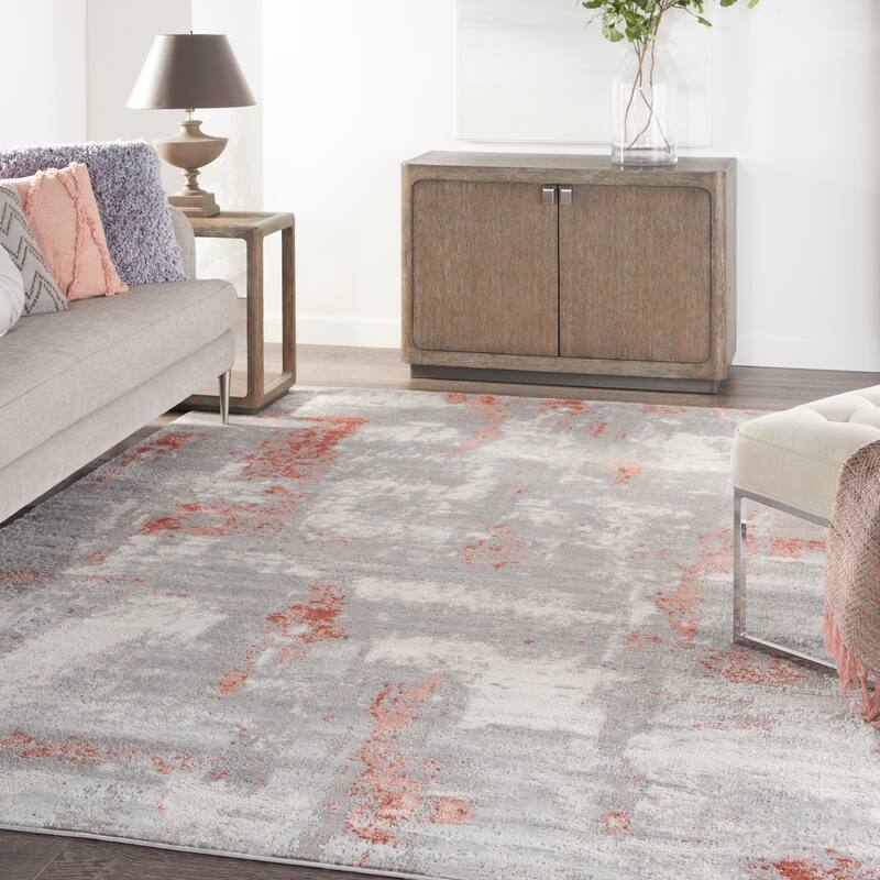 Nourison Elation Modern Abstract Area Rug - 7'10" x 9'10" - Grey Brick - Rectangle