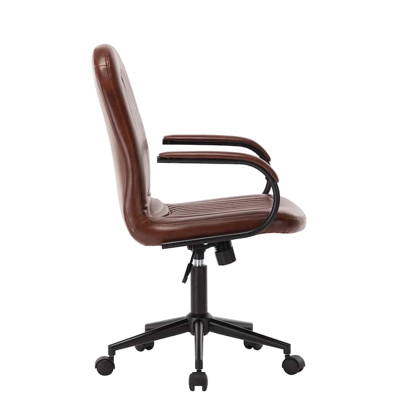 Porthos Home Kaper Swivel Office Chair, PU Leather Upholstery