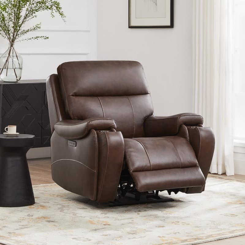 Spruce & Spring Gavin Power Genuine Leather Recliner Chair Zero-Gravity Recliner