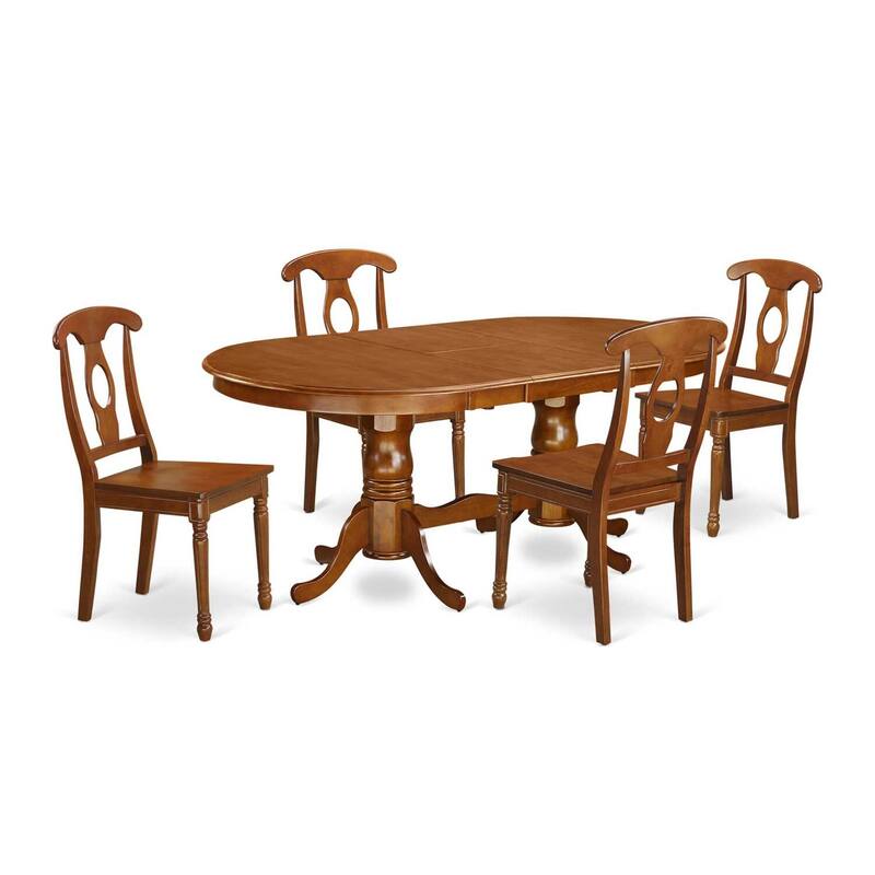 Boho Dining Set - Table & Chairs - Farmhouse Kitchen Set - 9 Piece Dinette Set - Saddle Brown Finish
