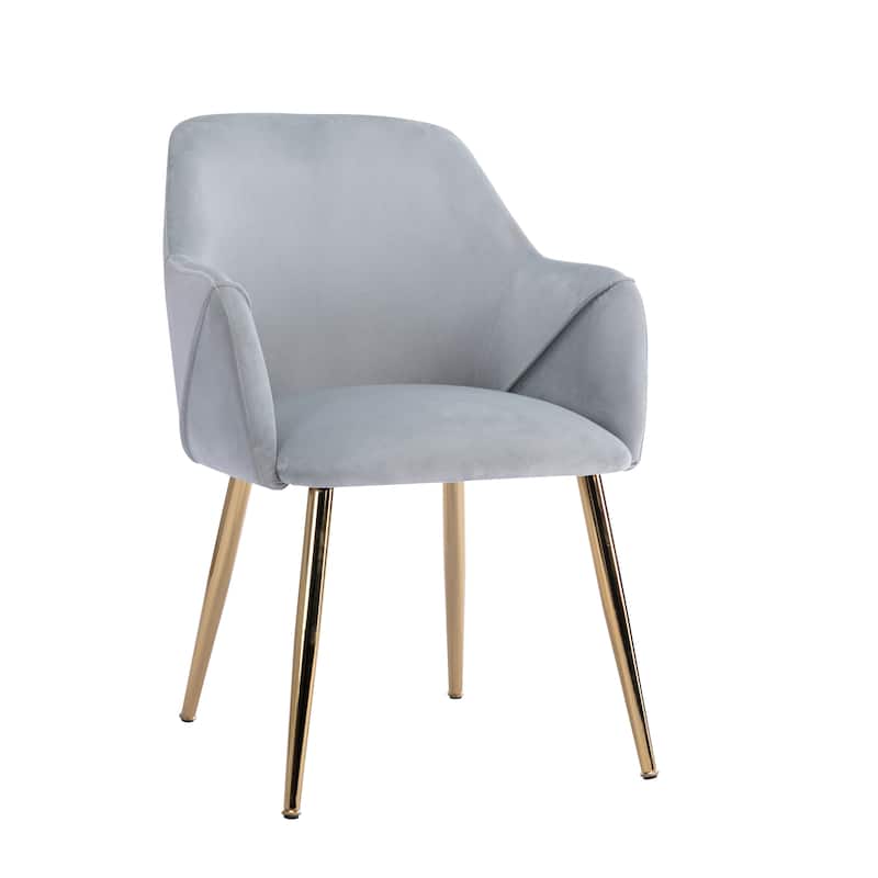 Porthos Home Avah Dining Chair Armchair, Velvet, Gold Chrome Legs