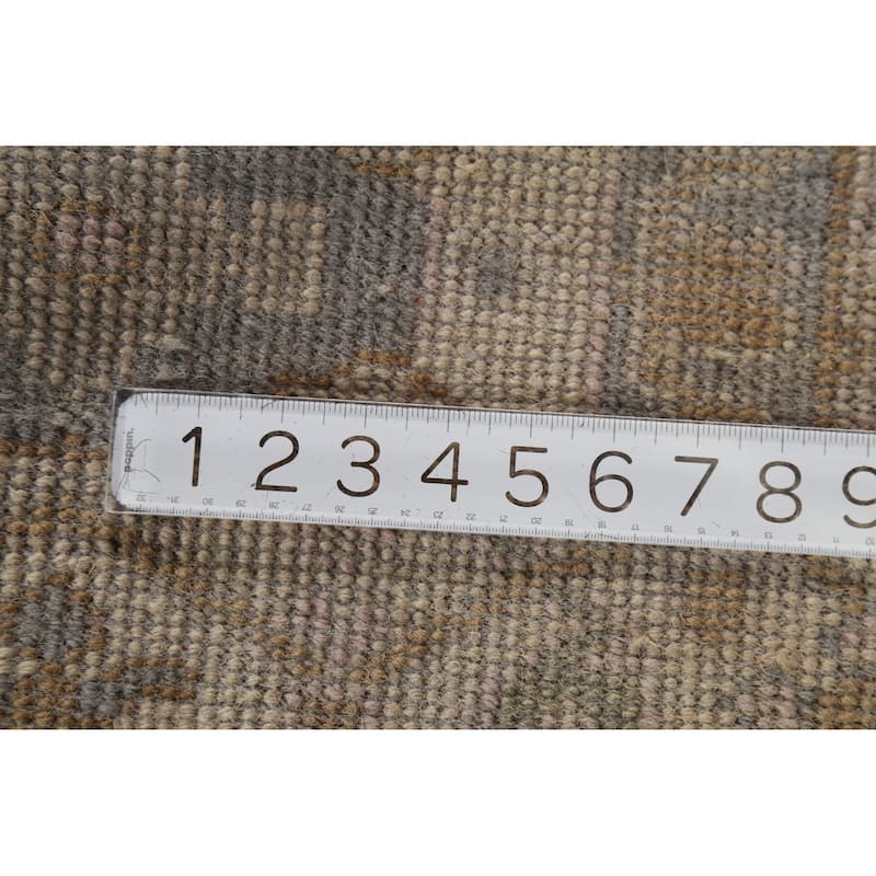 Gray Oushak Oriental Runner Rug Hand-Knotted Wool Carpet - 2'8"x 8'0"