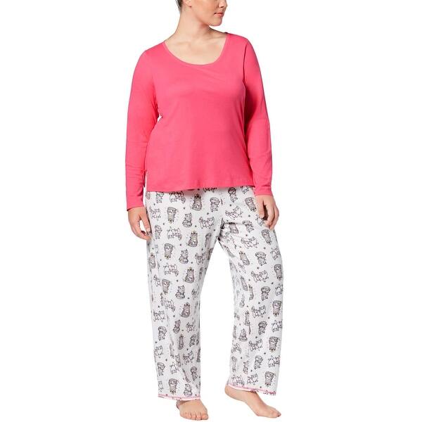 Shop Jenni By Jennifer Moore Womens Plus Size Top Pants Pajama Set 1x Tangled Cats Overstock 23006938