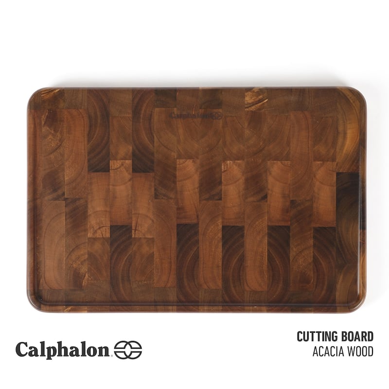 Calphalon Edge Guard Large 20 x 15, 18 x 12, or 13.6 x 9.5in End Grain Acacia Wood Cutting Board - 13.6" X 9.5"